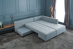 Atelier Del Sofa Rohová sedací souprava Manama Corner Sofa Bed Right - Light Blue, Světlá Modrá