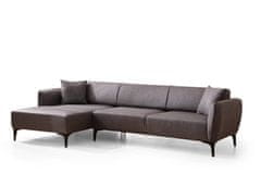 Atelier Del Sofa Rohová sedací souprava Belissimo Left - Dark Grey, Tmavá Šedá