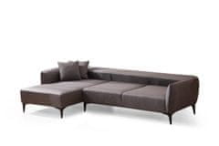 Atelier Del Sofa Rohová sedací souprava Belissimo Left - Dark Grey, Tmavá Šedá