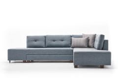 Atelier Del Sofa Rohová sedací souprava Manama Corner Sofa Bed Right - Light Blue, Světlá Modrá