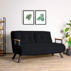 Atelier Del Sofa 2-místná pohovka Sando 2-Seater - Black, Černá