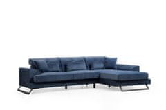 Atelier Del Sofa Rohová sedací souprava Frido Right (L3+Chl) - Navy Blue, Modrá