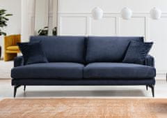 Atelier Del Sofa 3-místná pohovka Papira 3 Seater - Navy Blue, Modrá