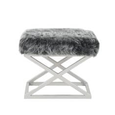 Atelier Del Sofa Taburet Capraz Plush - Silver, Grey, Stříbrná, Šedá