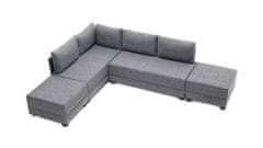 Atelier Del Sofa Rohová sedací souprava Fly Corner Sofa Bed Left - Grey, Šedá