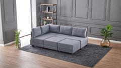 Atelier Del Sofa Rohová sedací souprava Fly Corner Sofa Bed Left - Grey, Šedá