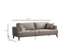 Atelier Del Sofa 3-místná pohovka Buhara 3 Seater - Light Grey, Světlá Šedá