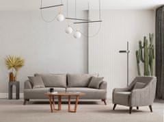 Atelier Del Sofa 3-místná pohovka Buhara 3 Seater - Light Grey, Světlá Šedá