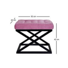 Atelier Del Sofa Taburet Capraz - Black, Fuchsia, Černá, Fushcia