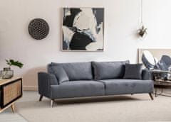 Atelier Del Sofa 3-místná pohovka Buhara 3 Seater - Dark Grey, Tmavá Šedá