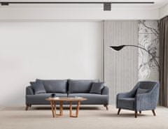 Atelier Del Sofa 3-místná pohovka Buhara 3 Seater - Dark Grey, Tmavá Šedá