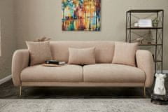 Atelier Del Sofa 3-místná pohovka Simena - Beige, Béžová, Zlatá