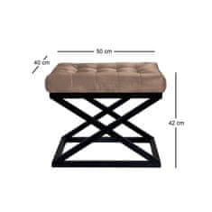 Atelier Del Sofa Taburet Capraz - Black, Brown v2, Černá, Hnědá