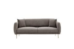 Atelier Del Sofa 3-místná pohovka Simena - Grey, Šedá, Zlatá