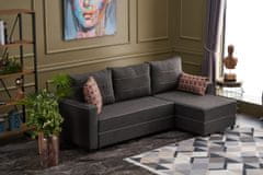 Atelier Del Sofa Rohová sedací souprava Ece Right - Anthracite, Antracitová