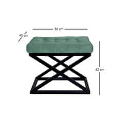 Atelier Del Sofa Taburet Capraz - Black, Green v2, Černá, Zelená