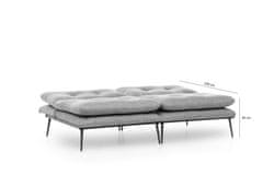 Atelier Del Sofa 3-místná pohovka Martin Sofabed - Grey GR110, Šedá