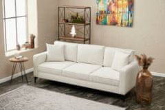 Atelier Del Sofa 3-místná pohovka Berlin - Cream, Black, Krémová, Černá