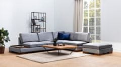 Atelier Del Sofa Rohová sedací souprava Tulip Corner Right With Pouf - Dark Grey, Tmavá Šedá