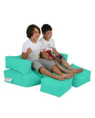 Atelier Del Sofa Zahradní sedací vak Kids Double Seat Pouf - Turquoise, Tyrkysová