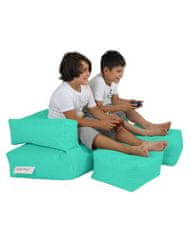 Atelier Del Sofa Zahradní sedací vak Kids Double Seat Pouf - Turquoise, Tyrkysová