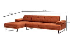 Atelier Del Sofa Rohová sedací souprava Mustang Large Left - Orange, Oranžová