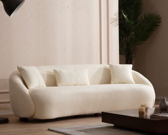 Atelier Del Sofa 3-místná pohovka Napoli Cream Bouclette, Krémová