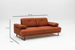 Atelier Del Sofa 2-místná pohovka Mustang - Orange, Oranžová