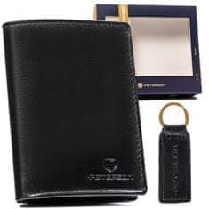 Peterson Dárková sada: vertikální pánská kožená peněženka a klíčenka