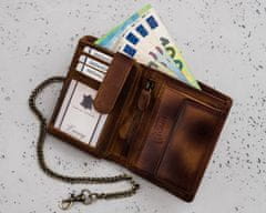 Inny Velká, kožená pánská peněženka s řetízkem