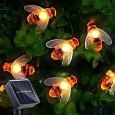 Netscroll Solární lampa se 30 LED světly ve tvaru včel, BeeLights