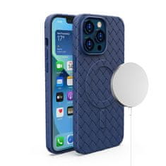 shumee Pletené pouzdro pro iPhone 15 s pouzdrem MagSafe Woven Case, tmavě modrá