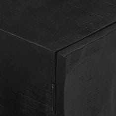 shumee TV skříňka černá 110 x 30 x 40 cm masivní mangovník a železo