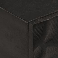 shumee Konzolový stolek černý 90x30x76 cm masivní mangovník a železo