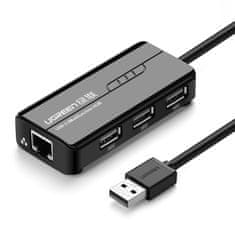 shumee HUB Síťový adaptér USB-A - RJ45 10/100 Mbps / 3x USB 3.0 černý