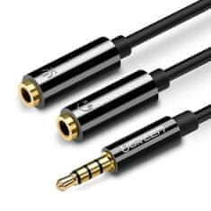 shumee Rozbočovač adaptéru 3,5 mm mini jack - 2 x 3,5 mm mini jack mikrofon a sluchátka černá