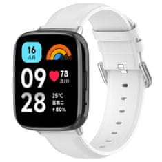 BStrap Leather řemínek na Xiaomi Redmi Watch 3 Active / Lite, white