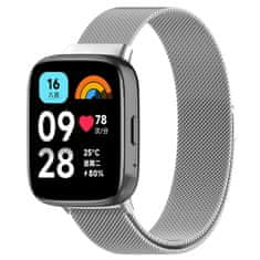 BStrap Milanese řemínek na Xiaomi Redmi Watch 3 Active / Lite, silver