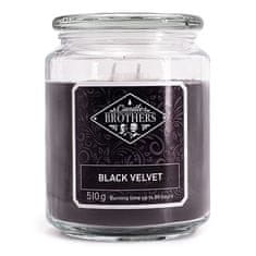 Svíčka ve skleněné dóze Candle Brothers, Černý samet, 510 g