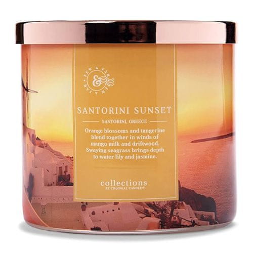 Colonial Candle Svíčka ve skleněném válci , Západ slunce v Santorini, 411 g