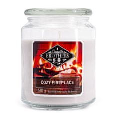 Svíčka ve skleněné dóze Candle Brothers, Útulný krb, 510 g