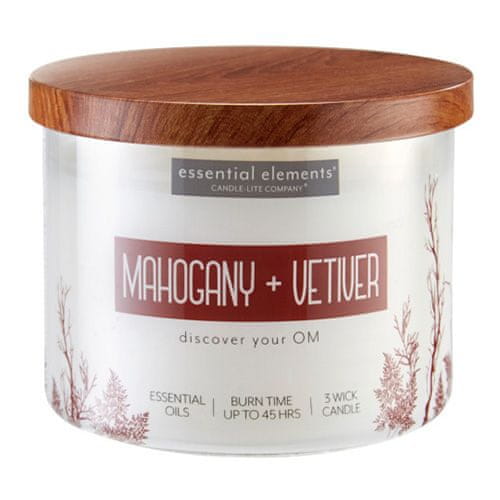 Candle-lite Svíčka ve skleněném válci , Mahagon a vetiver, 418 g