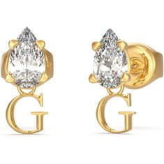 Guess Stylové pozlacené visací náušnice Studs Party JUBE02151JWYGT/U