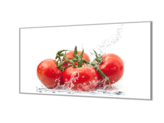 Glasdekor Ochranná deska červená rajčata ve vodě - Ochranná deska: 40x40cm, Lepení na zeď: Bez lepení na zeď
