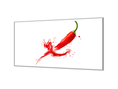 Glasdekor Ochranná deska chilli paprička - Ochranná deska: 60x70cm, Lepení na zeď: S lepením na zeď