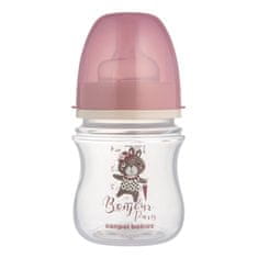 Canpol babies Láhev se širokým hrdlem Bonjour Paris 120 ml růžová