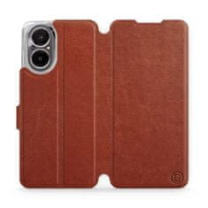 Mobiwear Knížkové flip pouzdro - Realme C67 - C_BRP Brown&Orange