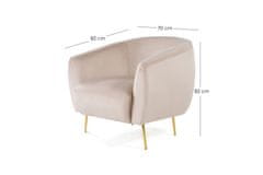 Atelier Del Sofa Křeslo Eses Beige - Wing, Béžová