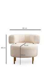 Atelier Del Sofa Křeslo River Round - White, Bílá