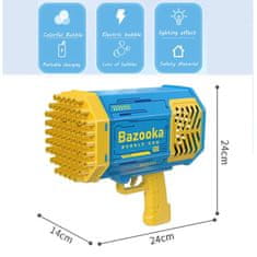 BEMI INVEST Bublifuková pistole Bazooka modrá